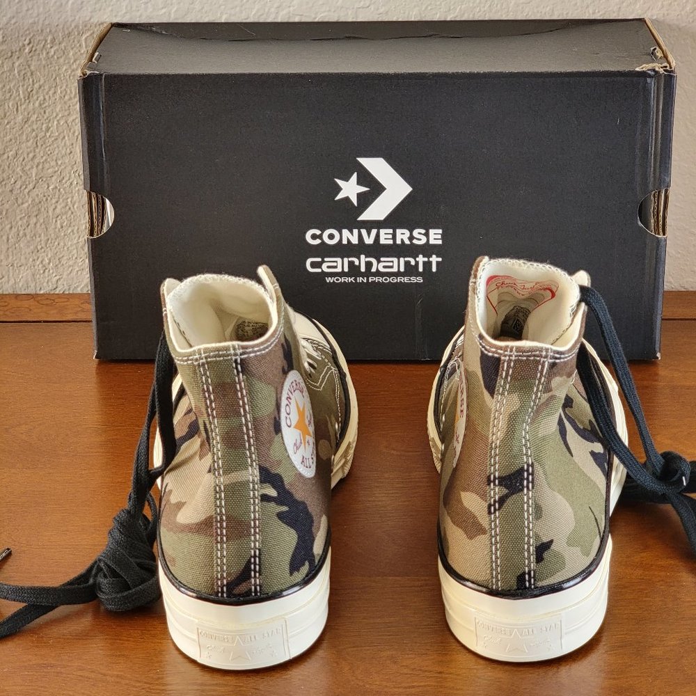 Converse X Carhatt WIP Chuck 70 Hi Camouflage 169221C Covert Green Size 8.5 NWB - Picture 4 of 13